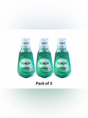 Crest Scope Mouthwash Pack of 3 Alcohol Free Original 8.4oz